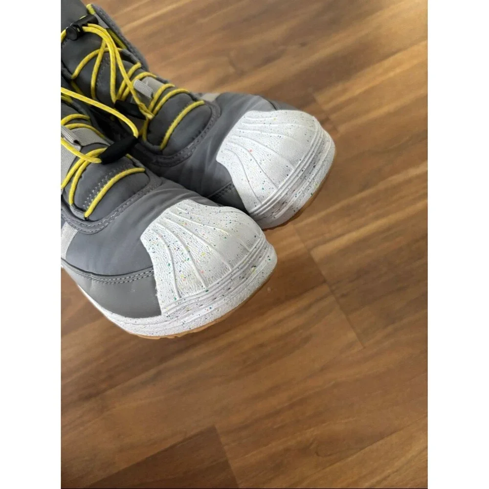 adidas Superstar 360 Grey Yellow High Top Boots Shoes Sneakers in Kids Size 13